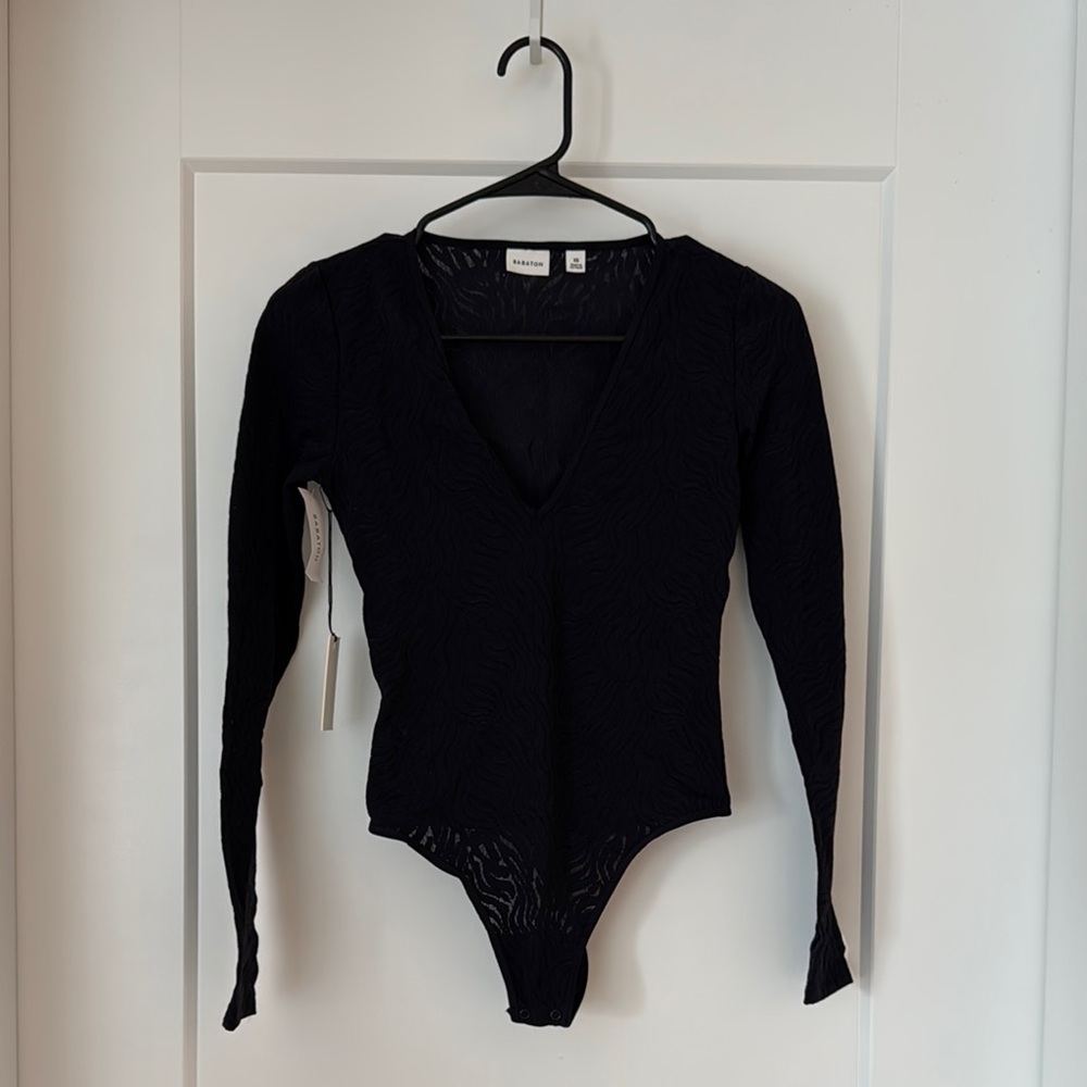 Babaton Aritzia Black Long Sleeve Bodysuit